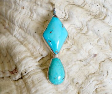 American Turquoise 2 stone pendant