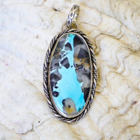 Candelaria Hills Nevada Turquoise Pendant 023