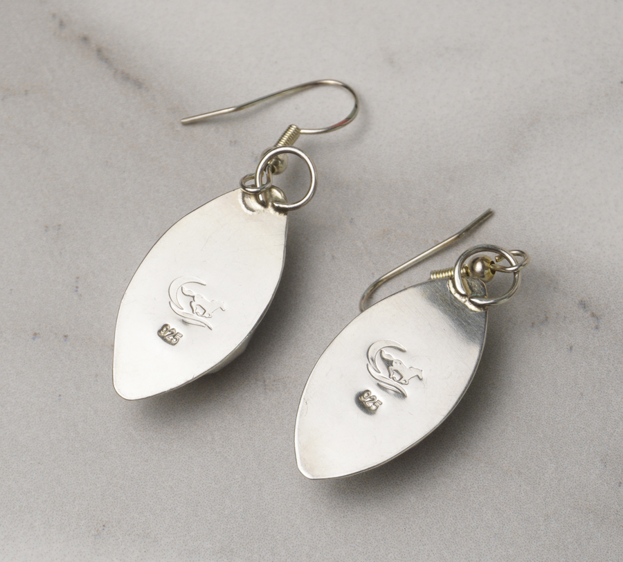 Cotton Candy Agate Silver Earrings 003