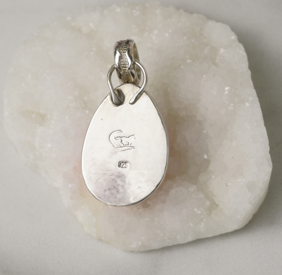 Cotton Candy Agate Silver Pendant 004