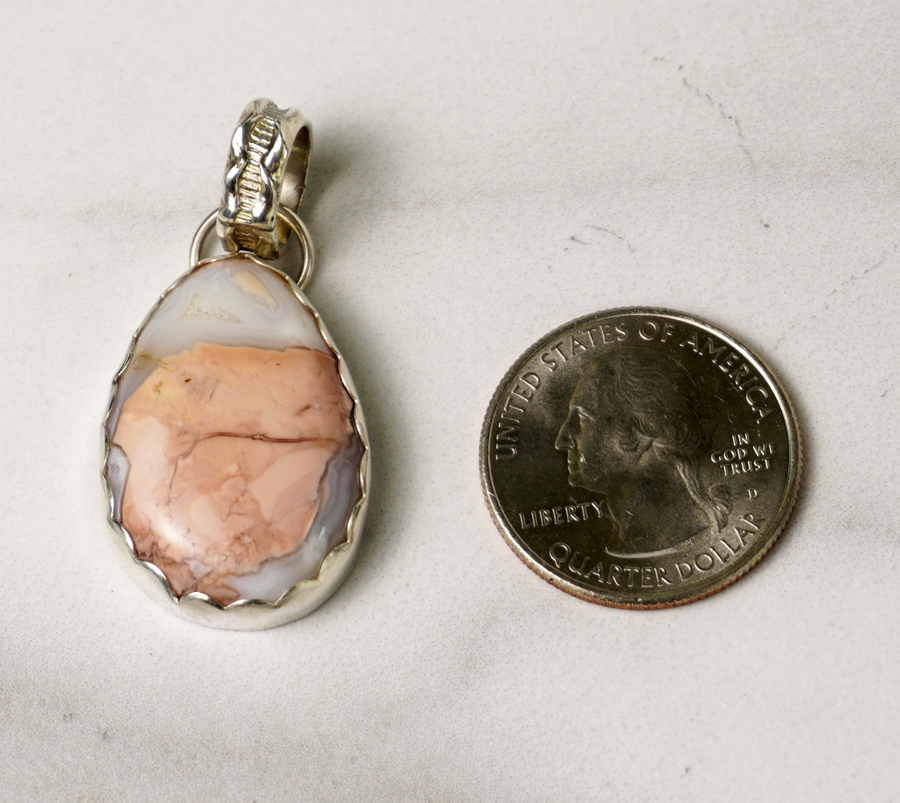 Cotton Candy Agate Silver Pendant 004