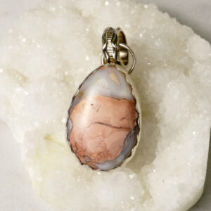 Cotton Candy Agate Silver Pendant 004