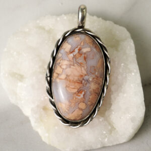 Cotton Candy Agate Silver Pendant 005